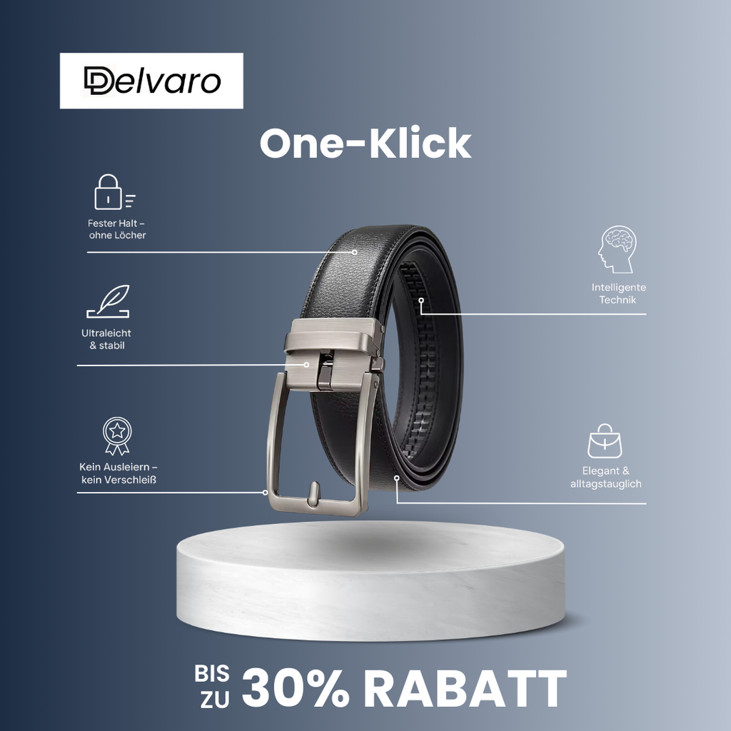 Delvaro One-Klick | Automatik Ledergürtel