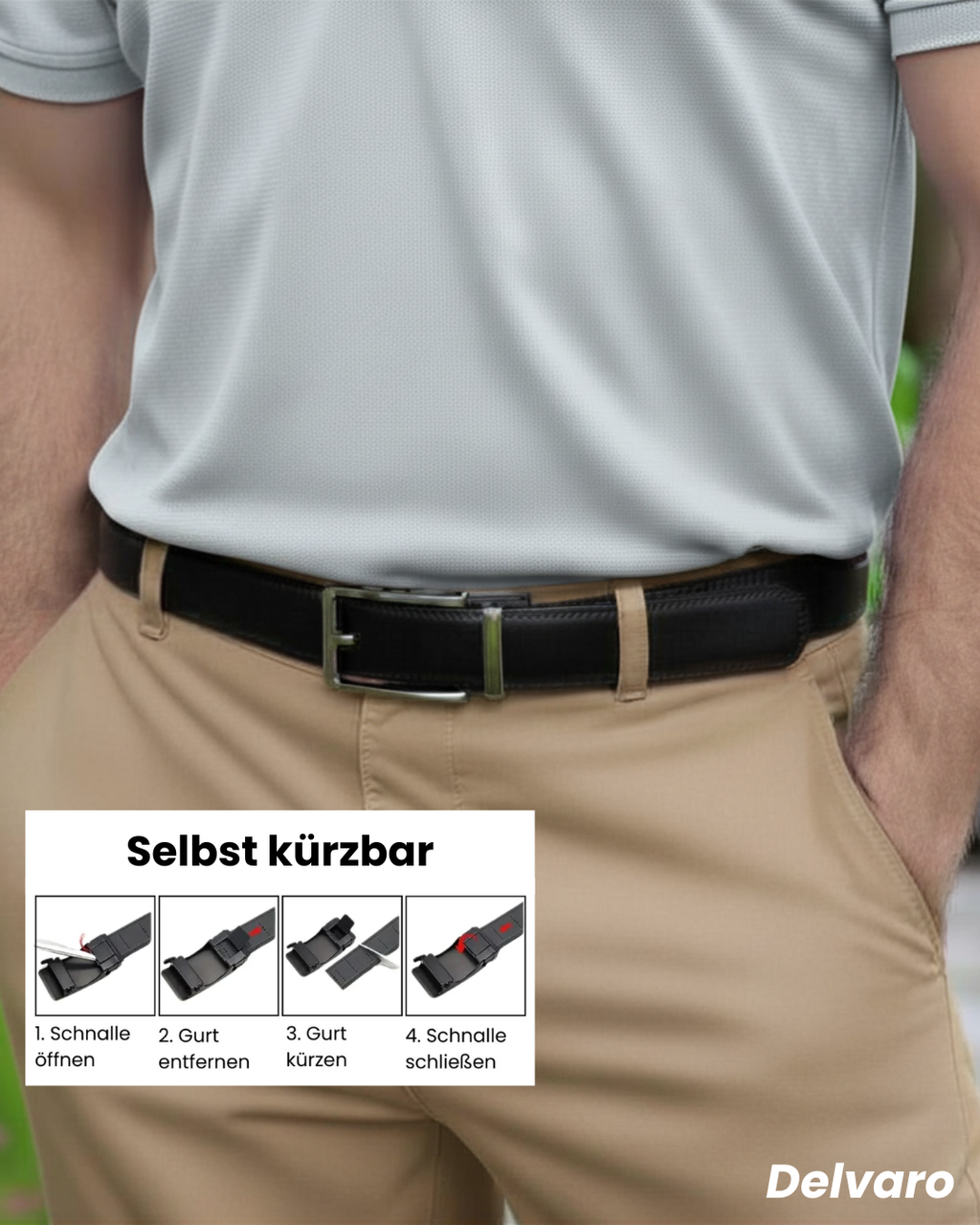 Delvaro One-Klick | Automatik Ledergürtel