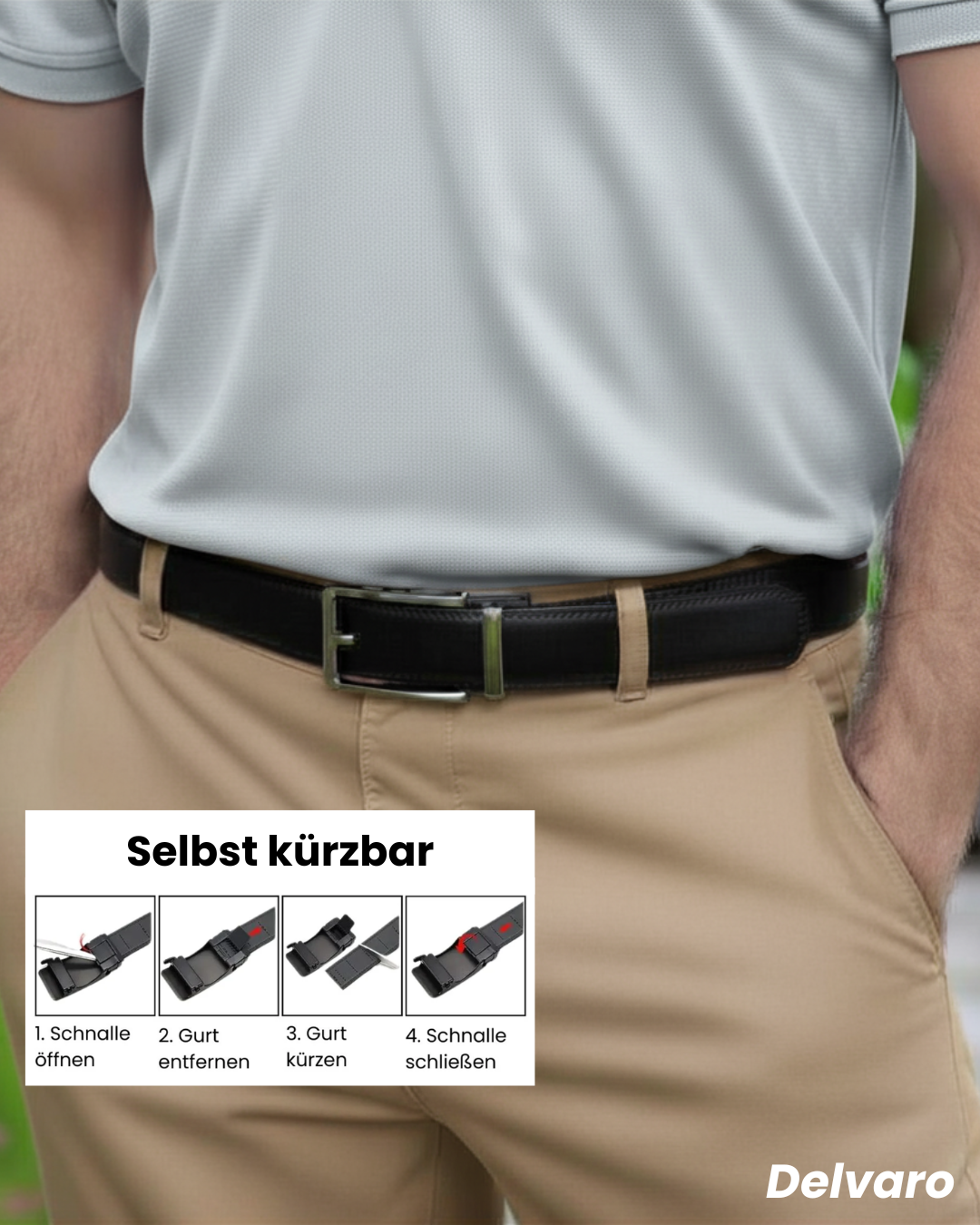 Delvaro One-Klick | Automatik Ledergürtel